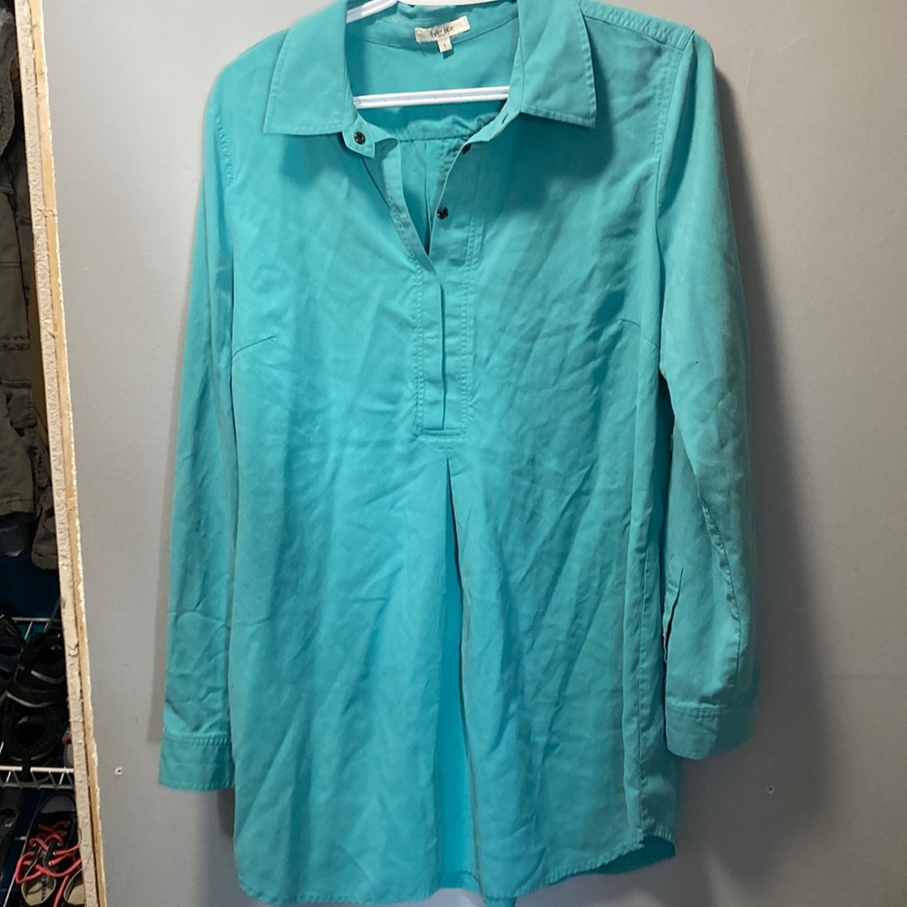 Tyler Boe light blue silk blouse